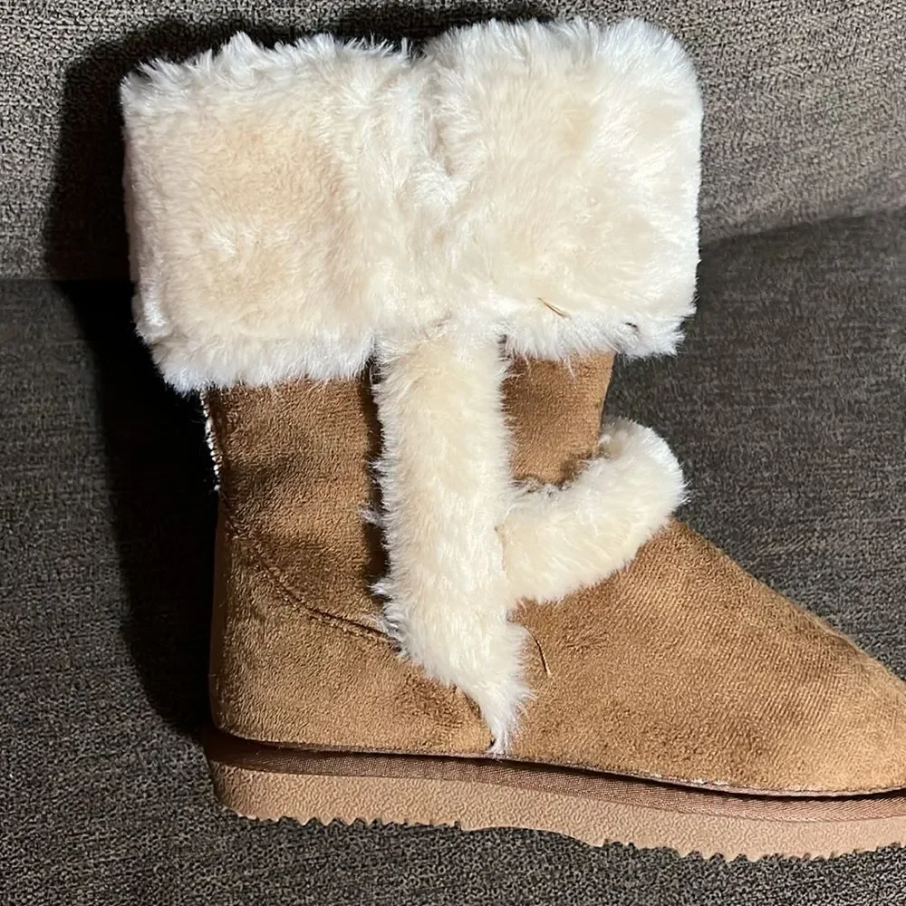 New I.N.C. International Concepts Little Girls Witty Faux Fur Boots Size 3